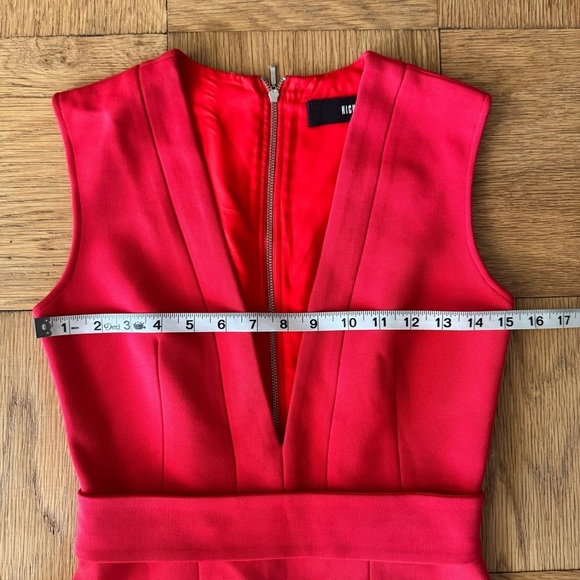 NICHOLAS Size 4 Red Bodycon Dress V Neck Sleeveless Plunge Slit Sheath - Picture 7 of 10